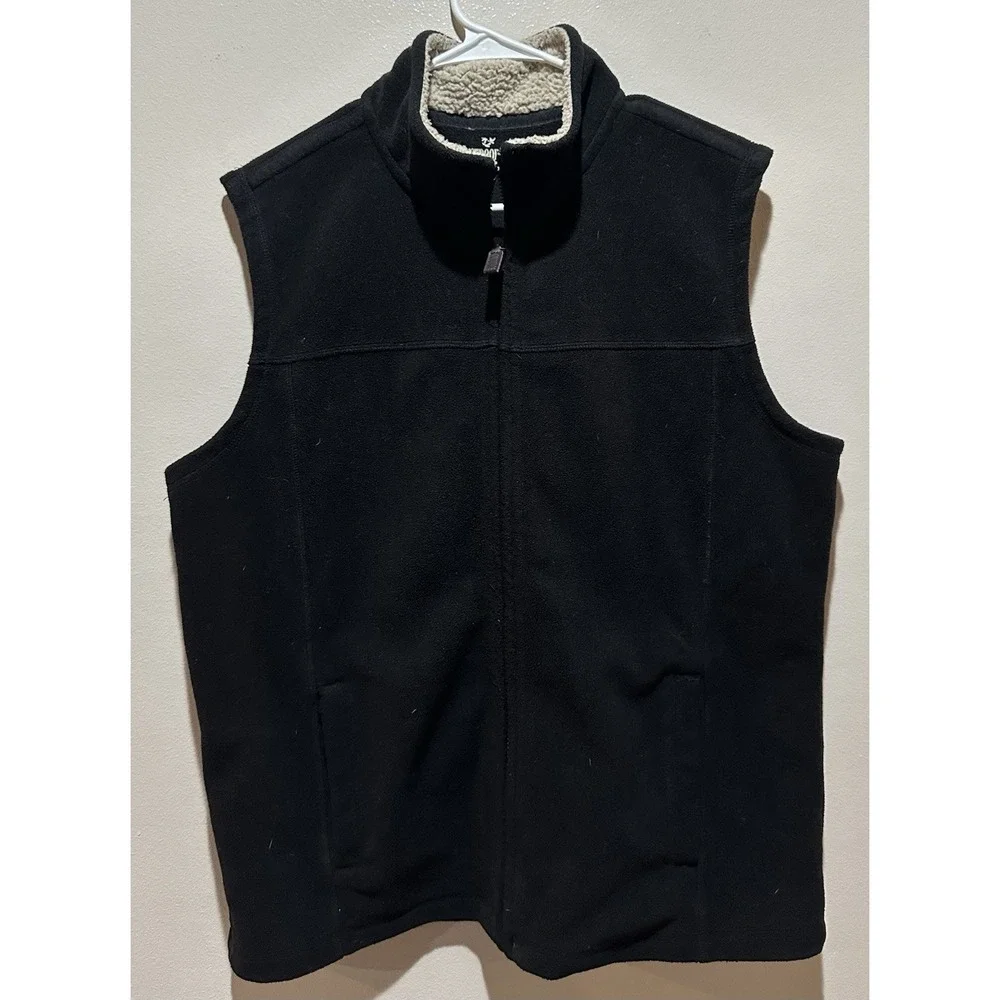 Outdoor Life Men's Fleece Black Vest Size Medium